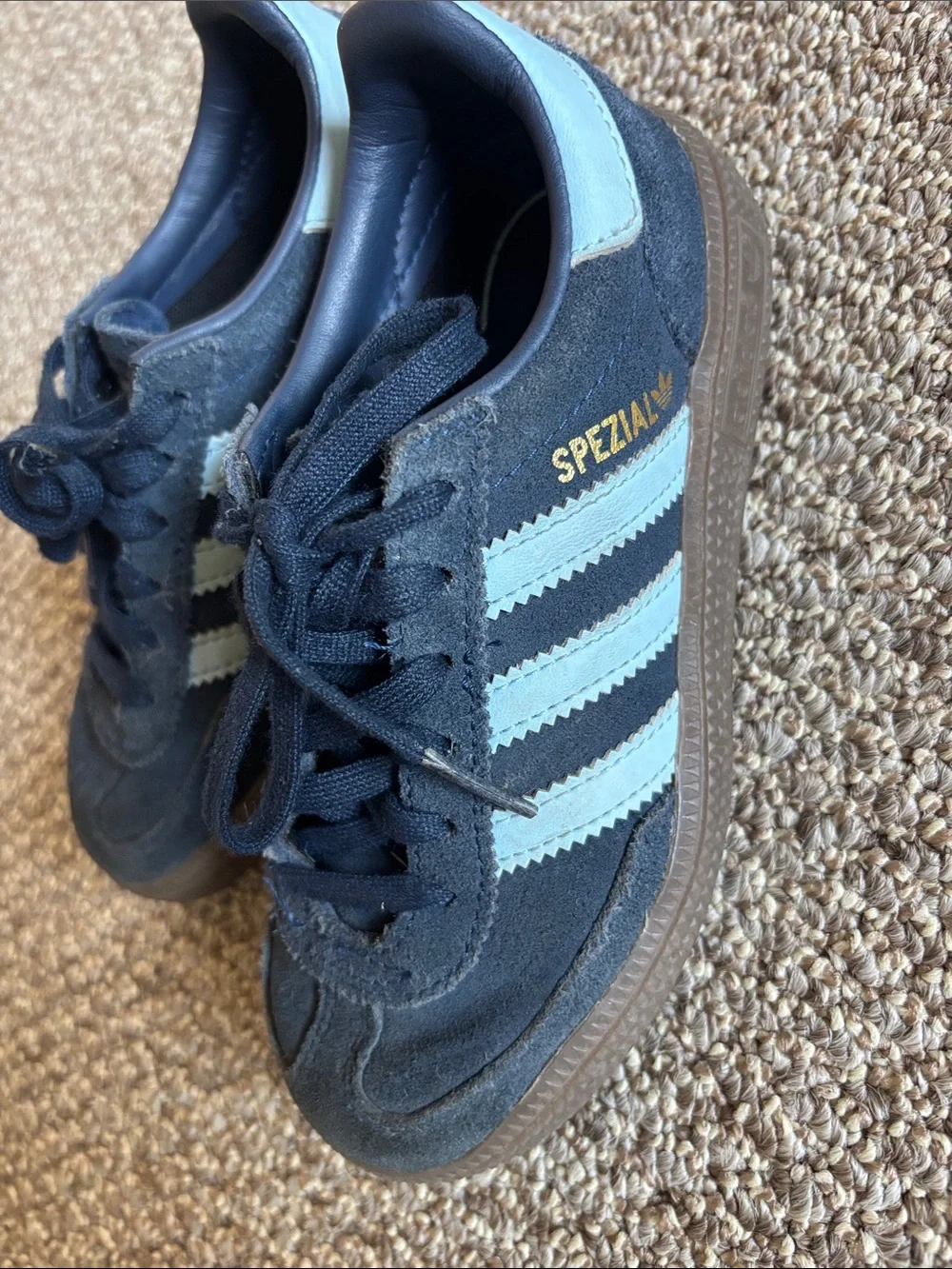 adidas Kids Spezial Suede Sneakers in Navy, brown & Light Blue